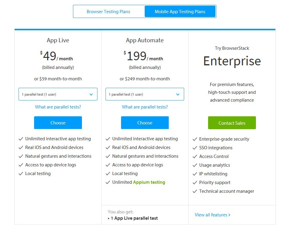 browserstack mobile app testing